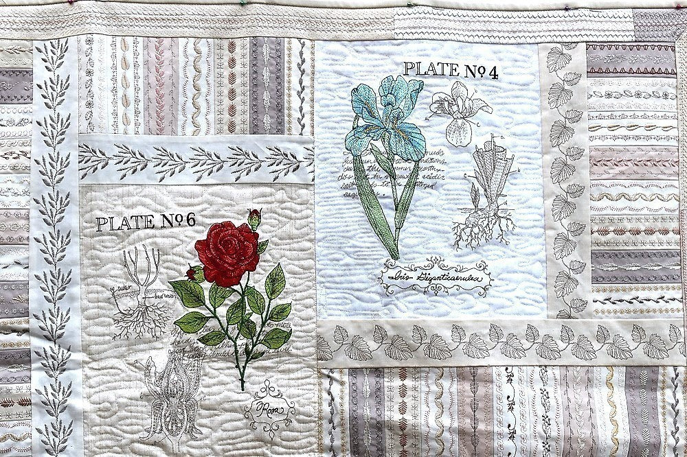 BOTANICAL GARDEN Floral Embroidered Wall Hanging - Image 2