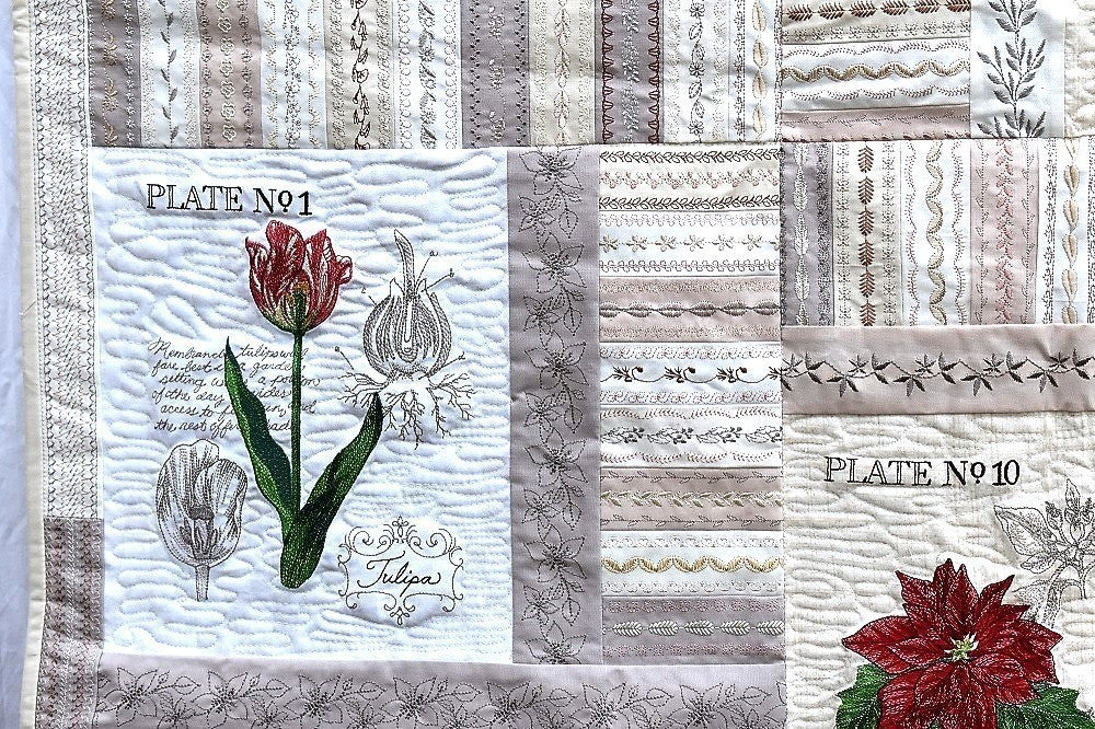 BOTANICAL GARDEN Floral Embroidered Wall Hanging - Image 3