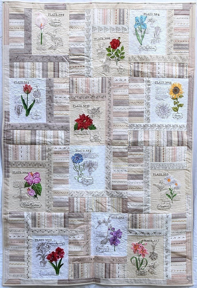 BOTANICAL GARDEN Floral Embroidered Wall Hanging - Image 8