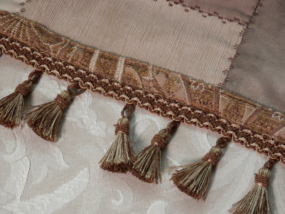BROWN VELVET Home Decorator Throw with Tassel Trim - Image 7