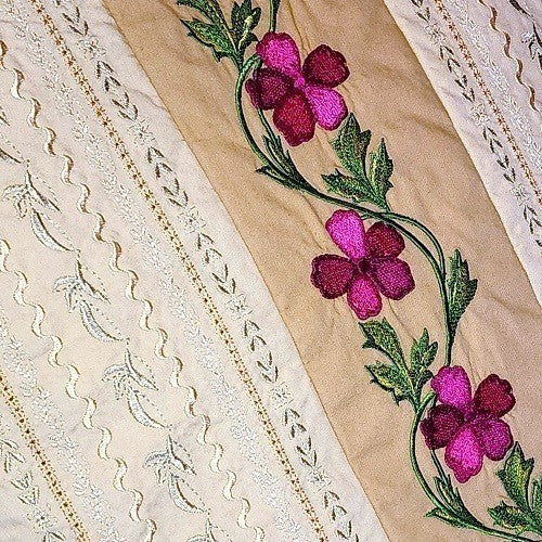 FLORAL STRIPE Embroidered Pillow Cover - Image 4