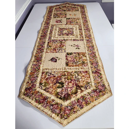 FROSTED ROSES EMBROIDERED TABLE RUNNER - Image 2