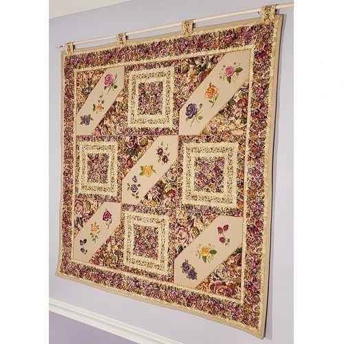 FROSTED ROSES Embroidered Wall Hanging - Image 5