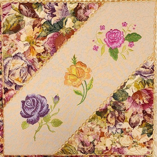FROSTED ROSES Embroidered Wall Hanging - Image 7