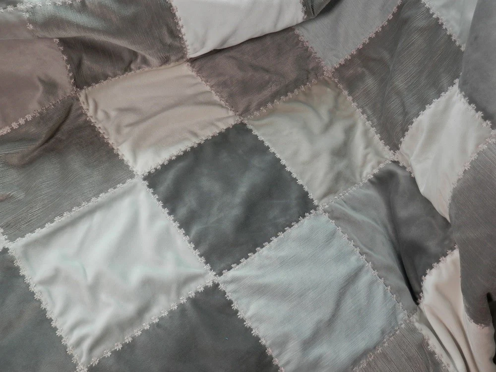 GRAY VELVET Home Decorator Throw with Tassel Trim - Image 6