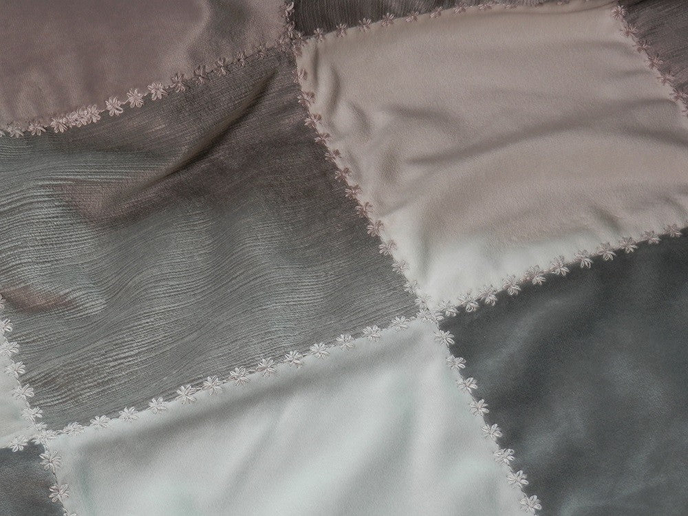 GRAY VELVET Home Decorator Throw with Tassel Trim - Image 7