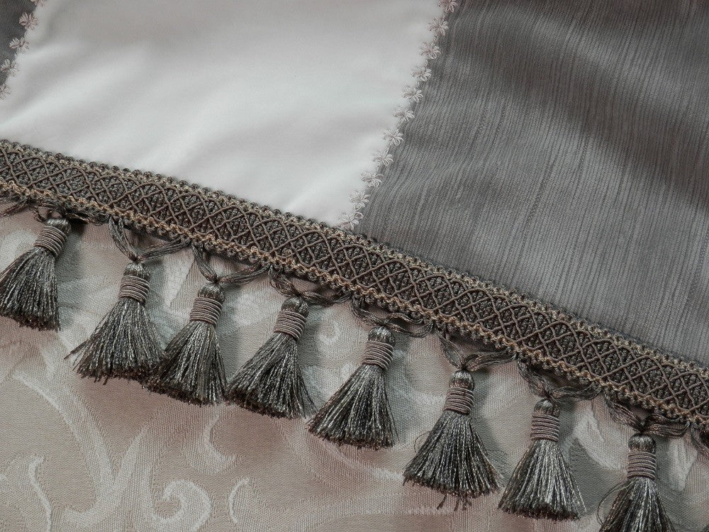 GRAY VELVET Home Decorator Throw with Tassel Trim - Image 9