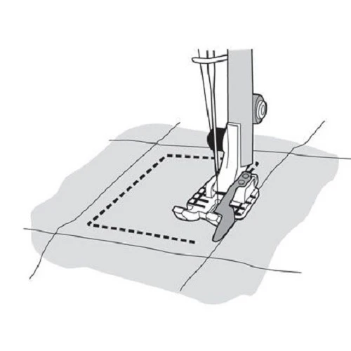 Husqvarna Viking Clear Adjustable 1/4" Piecing Foot with Guide - Image 4