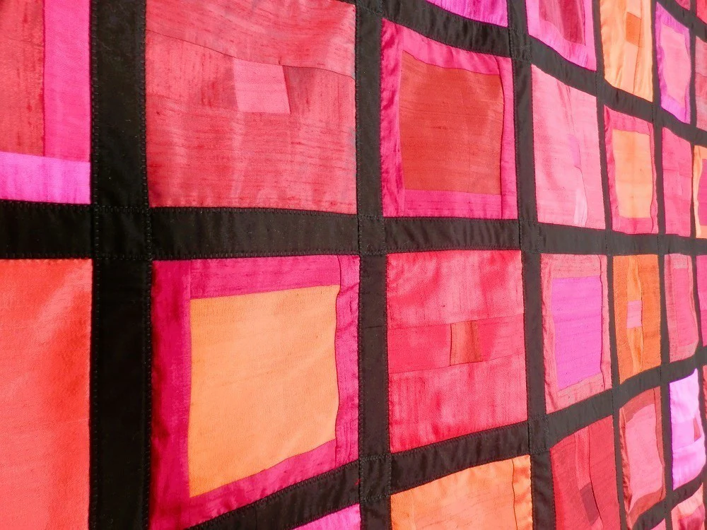 SEW RED Silk Geometric Wall Hanging - Image 3